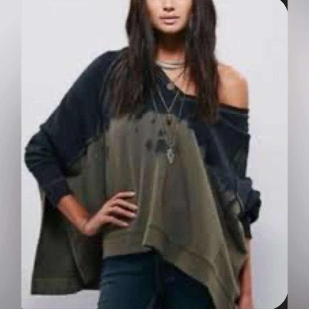 Free People Mystic Ombré Pullover Oversized Size Small EUC